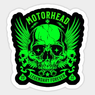 skull motorhead forever retro green Sticker